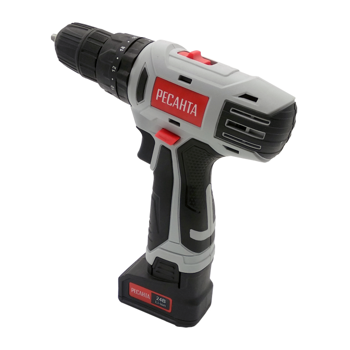 Дрель-шуруповерт аккумуляторная РЕСАНТА ДА-24-2ЛК-У 75/14/8