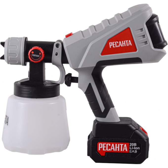 Краскопульт аккумуляторный РЕСАНТА АКП-20Li (в комплекте 1 АКБ и ЗУ) 75/17/3