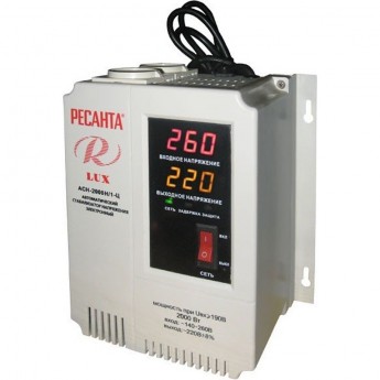 Стабилизатор напряжения серии LUX РЕСАНТА АСН-2000Н/1-Ц Стабилизатор напряжения серии LUX РЕСАНТА АСН-2000Н/1-Ц